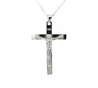 Faith Sterling Silver Large Crucifix Necklace 2.8 x 4cm, 16-18"