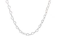 Faith Sterling Silver Open Heart Link Necklace 0.3cm, 18"