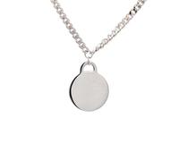 Faith Sterling Silver Plain Hanging Disc Curb Link Necklace 1.2 x 1.6cm, 16-18"