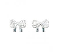 Faith Sterling Silver Sterling Silver CZ Bow Stud Earrings 6x8mm