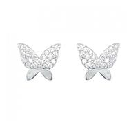 Faith Sterling Silver Sterling Silver CZ Butterfly Stud Earring 9x9mm