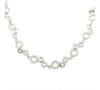 Faith Sterling Silver Sterling Silver CZ Circle and Plain Link Necklace 40.5cm + 3.5cm