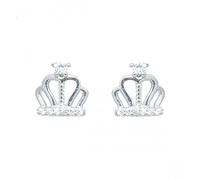 Faith Sterling Silver Sterling Silver CZ Crown Stud Earrings 9x9mm