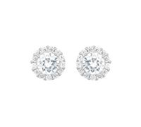 Faith Sterling Silver Sterling Silver CZ Round Centre Halo Stud Earrings 9x9mm
