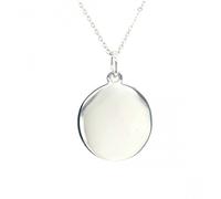 Faith Sterling Silver Sterling Silver Engravable Round Tag Necklace 22x19mm, 16-18"