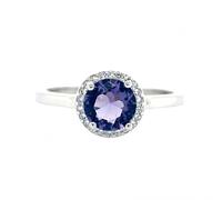 Faith Sterling Silver Sterling Silver Faith FEBRUARY Amethyst Birthstone with CZ Halo Ring