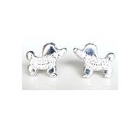 Faith Sterling Silver Sterling Silver Kids CZ Body Poodle Dog Stud 9mm x 8mm Earrings