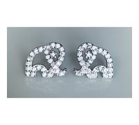 Faith Sterling Silver Sterling Silver Kids CZ Elephant Outline Stud Earrings 8x9mm