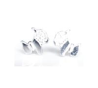 Faith Sterling Silver Sterling Silver Kids Half CZ Body & Collar Dog 7mm x 6mm Stud Earrings