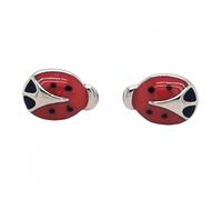 Faith Sterling Silver Sterling Silver Kids Red Ladybird with Part Plain Silver Back 7x10mm Stud Earrings
