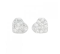 Faith Sterling Silver Sterling Silver Kids Rubover Edge CZ Small Heart 5x5mm Stud Earrings