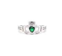 Faith Sterling Silver Sterling Silver May Birthstone Claddagh Ring