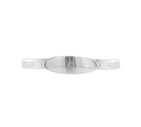 Faith Sterling Silver Sterling Silver Oval ID Plate Patterned Baby Bangle 0.7cm, 4.5-6cm