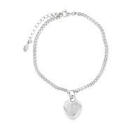 Faith Sterling Silver Sterling Silver Plain Hanging Heart Curb Link Bracelet 1.3 x 1.6cm, 16.5cm + 3cm