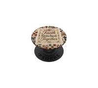 Faith Stitched Together Bible Study Christian Quilt Pattern PopSockets Adhesive PopGrip