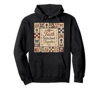 Faith Stitched Together Bible Study Christian Quilt Pattern Pullover Hoodie