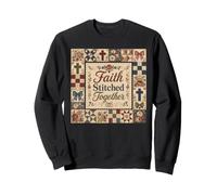 Faith Stitched Together Bible Study Christian Quilt Pattern Sweatshirt
