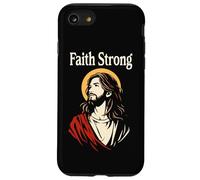 Faith Strong Jesus Christ Vintage Christian Bible Prayer Case for iPhone SE (2020) / 7/8