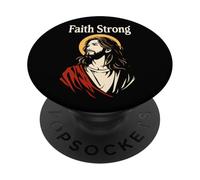 Faith Strong Jesus Christ Vintage Christian Bible Prayer PopSockets Adhesive PopGrip