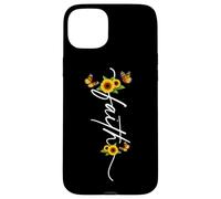 Faith Sunflower Butterfly Christian Worship Religious Jesus Case for iPhone 15 Plus