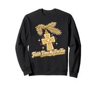 Faith Trims My Tree Too Christian Christmas Sweatshirt