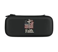 Faith U.S. Flag Carrying Case Compatible with Switch Hard Travel Storage Bag with 15 Game Card Slots