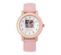 Faith U.S. Flag Fashion Women's Wrist Watches Analogue 3 Hand Leather Strap Quartz Watch