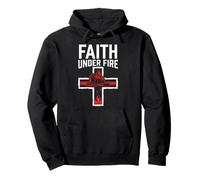 Faith Under Fire Christian Firefighter Cross Helmet Pullover Hoodie