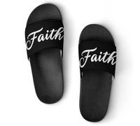 Faith Unisex Home Slippers Open Toe Slide Sandals PVC Shower Shoes for House Hotel