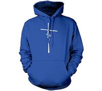 Faith - Unisex Hoodie - Christian Cross Jesus XXL Blue