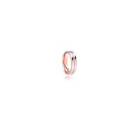 Faith Wedding Rings 9ct Rose Gold Base, Edge & Raised Centre Link with Brushed Argentium Finish Flat Court 6mm Wedding Ring (All Sizes Available