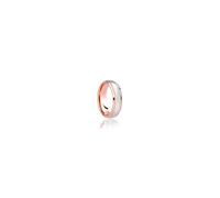 Faith Wedding Rings 9ct Rose Gold Base & Polished Edge with Brushed Argentium Centre Band Traditional Court 6mm Wedding Ring (All Sizes Available