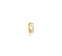 Faith Wedding Rings 9ct Yellow Gold Base & Polished Edge with Argentium Diagonal Beaded Lines Centre Flat Court 5mm Wedding Ring (All Sizes Avail
