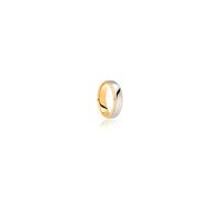 Faith Wedding Rings 9ct Yellow Gold Base & Raised Edge with Polished Argentium Centre Soft Court 5mm Wedding Ring (All Sizes Available To Order)