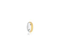 Faith Wedding Rings Argentioum Base & Edge with 9ct Yellow Gold Beaded Edge Faceted Centre Traditional Court 6mm Wedding Ring (All Sizes Availabl