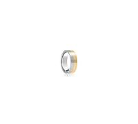 Faith Wedding Rings Argentium Base 1/2 Brushed with 9ct Yellow Gold 1/2 Brushed Flat 6mm Wedding Ring (All Sizes Available To Order)