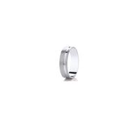 Faith Wedding Rings Argentium Brushed Finish with Polished Off-Set Line Flat Court 6mm Wedding Ring (All Sizes Available To Order)