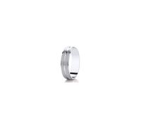 Faith Wedding Rings Argentium Raised Centre Line with Brushed Finish Flat Court 6mm Wedding Ring (All Sizes Available To Order)