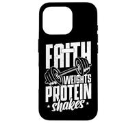 Faith Weights Protein Shakes Christian Gym Case for iPhone 16 Pro