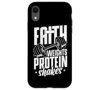 Faith Weights Protein Shakes Christian Gym Case for iPhone XR
