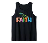 Faith with Colorful Hearts and Artistic Effect Tank Top