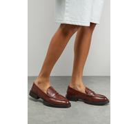 Faith Women's : Barrie Real Leather Chunky Penny Loafers in Tan | Size: 8 Faith Tan 8