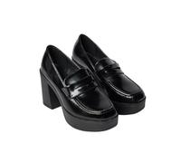 Womens Faith: Cash High Heel Chunky Penny Loafers Black 8