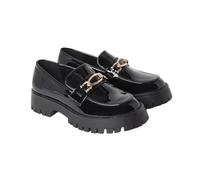 Faith Womens/Ladies Nash Snaffle Detail Chunky Flat Loafers (4 UK) (True Black)