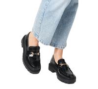 Faith Womens/Ladies Nola Square Toe Chunky Flat Penny Loafers DP5607