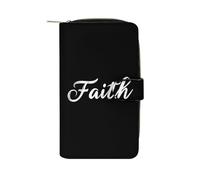 Faith Women's Leather Wallets Compact Long Clutch Purse for Work Travel Daily Use