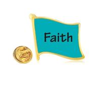 Faith Word Inspirational Quote Sayings Golden Metal Flag Lapel Pin Badge