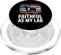 Faithful As My Lab American Flag Christian PopSockets PopGrip for MagSafe
