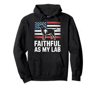 Faithful As My Lab American Flag Christian Pullover Hoodie