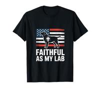 Faithful As My Lab American Flag Christian T-Shirt